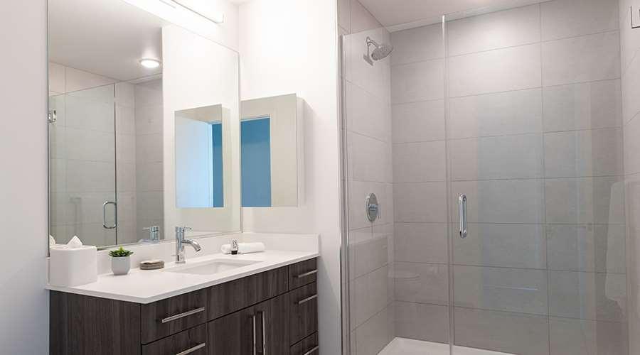 אפרטהוטל שיקגו Sentral Michigan Avenue מראה חיצוני תמונה A shower with a sliding door